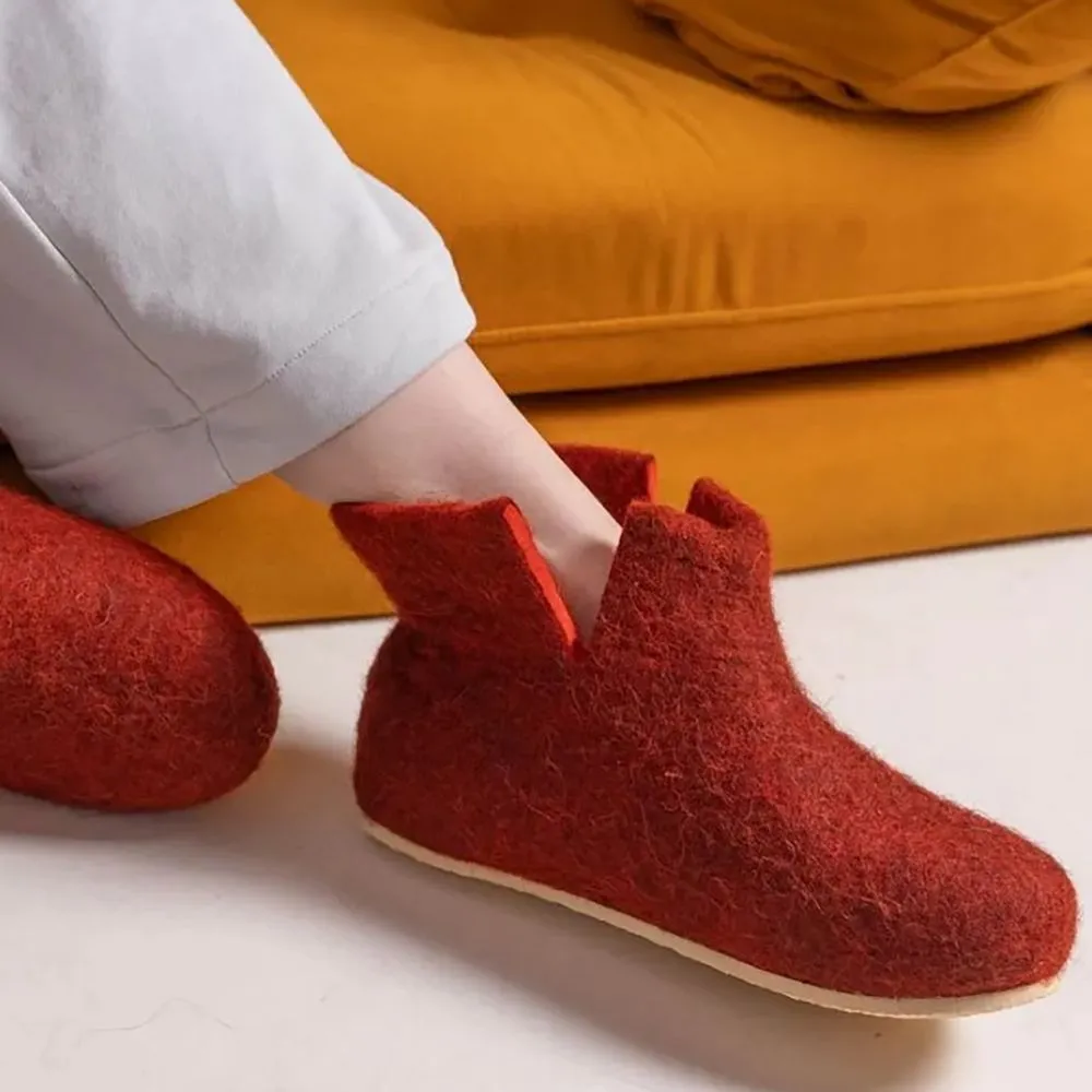 Домашние валенки Wild, красно-коричневые (терракот), размер 47 заказать онлайн с вашим дизайном на заказ в Москве и области