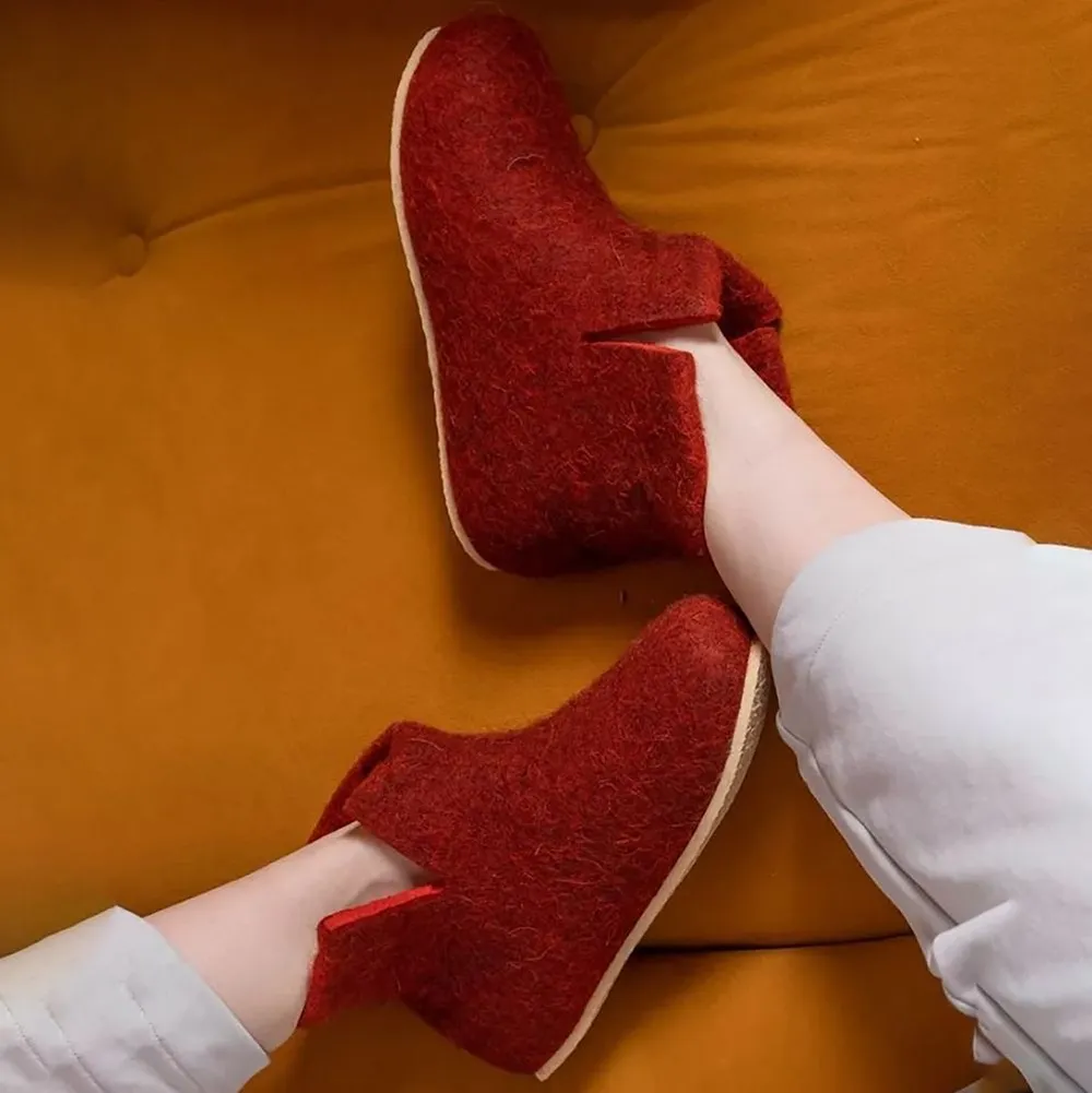 Домашние валенки Wild, красно-коричневые (терракот), размер 47 заказать онлайн с вашим дизайном на заказ в Москве и области