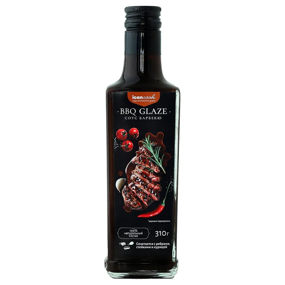 Соус Icancook в бутылке, барбекю глейз заказать онлайн с вашим дизайном на заказ в Москве и области