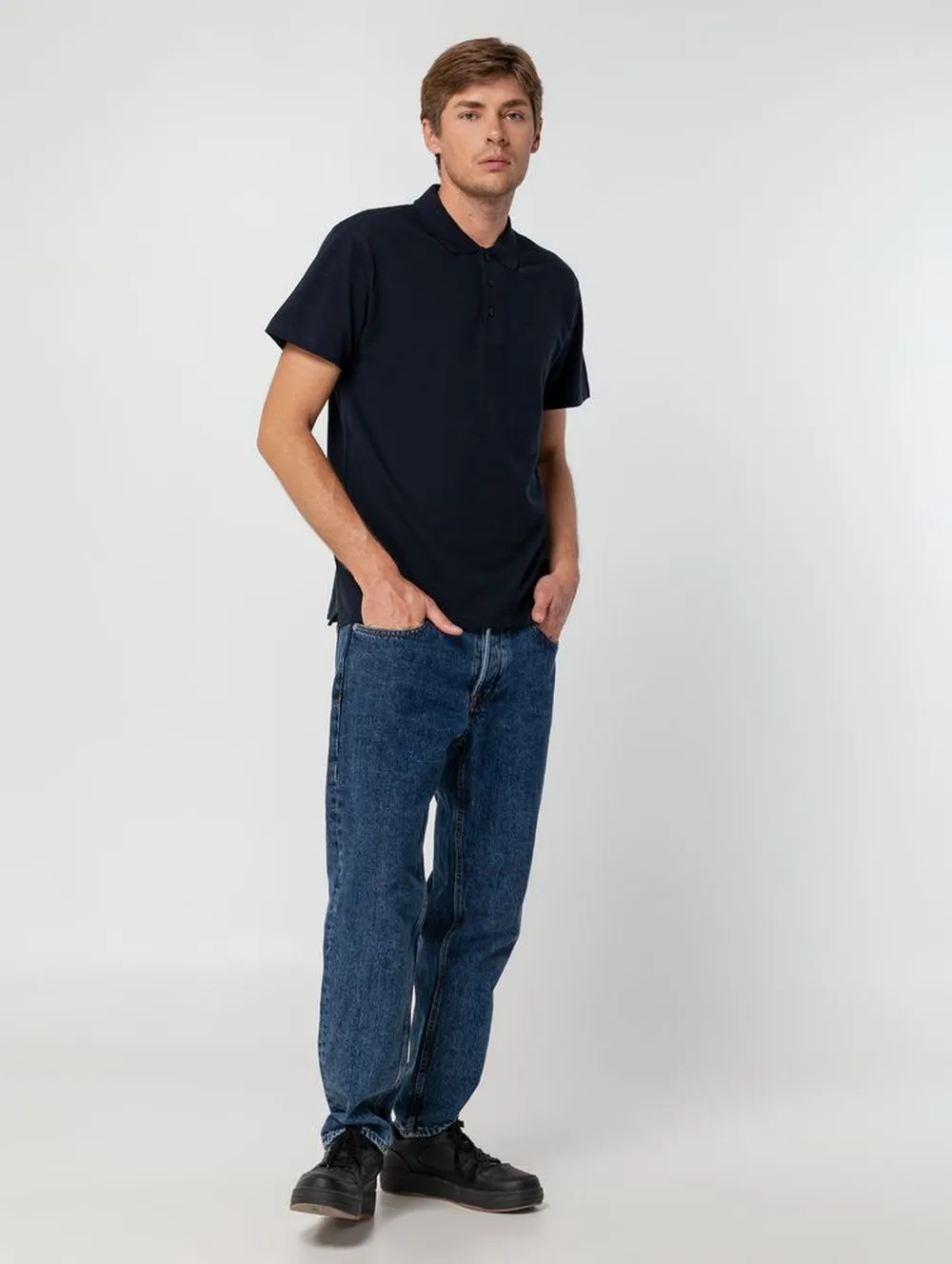 Рубашка поло мужская Summer 170 темно-синяя (navy), размер S заказать онлайн с вашим дизайном на заказ в Москве и области