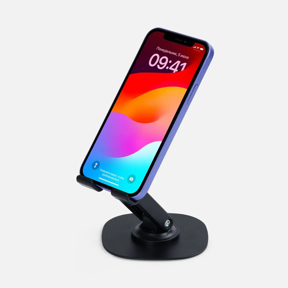Подставка для смартфона Smartic Light, черная заказать онлайн с вашим дизайном на заказ в Москве и области