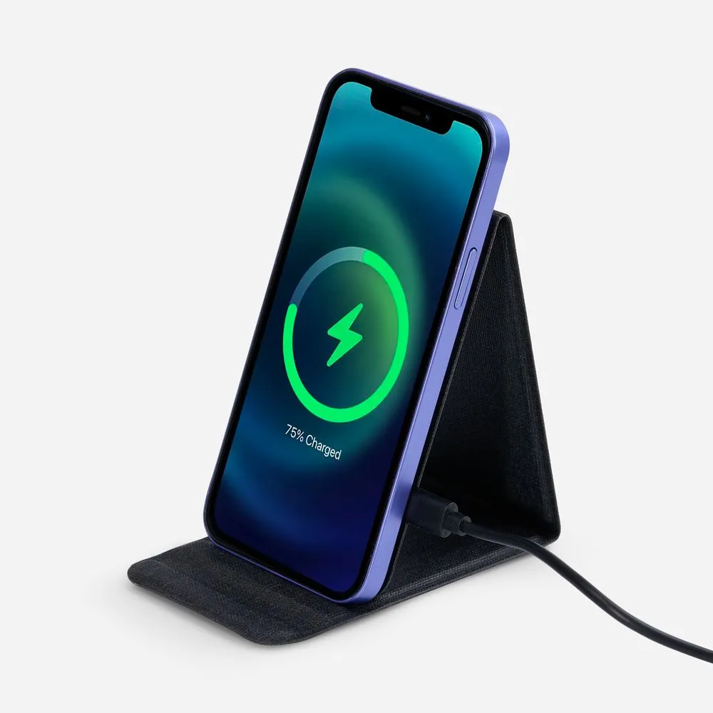 Подставка для смартфона с беспроводной зарядкой Kickstand, серая заказать онлайн с вашим дизайном на заказ в Москве и области