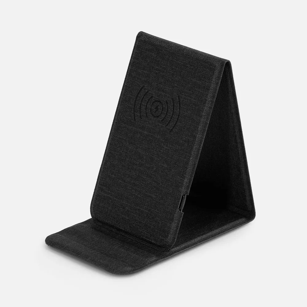 Подставка для смартфона с беспроводной зарядкой Kickstand, серая заказать онлайн с вашим дизайном на заказ в Москве и области
