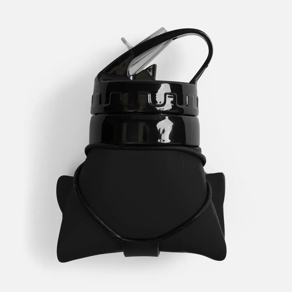 Складная бутылка для воды Langfossen, черная заказать онлайн с вашим дизайном на заказ в Москве и области