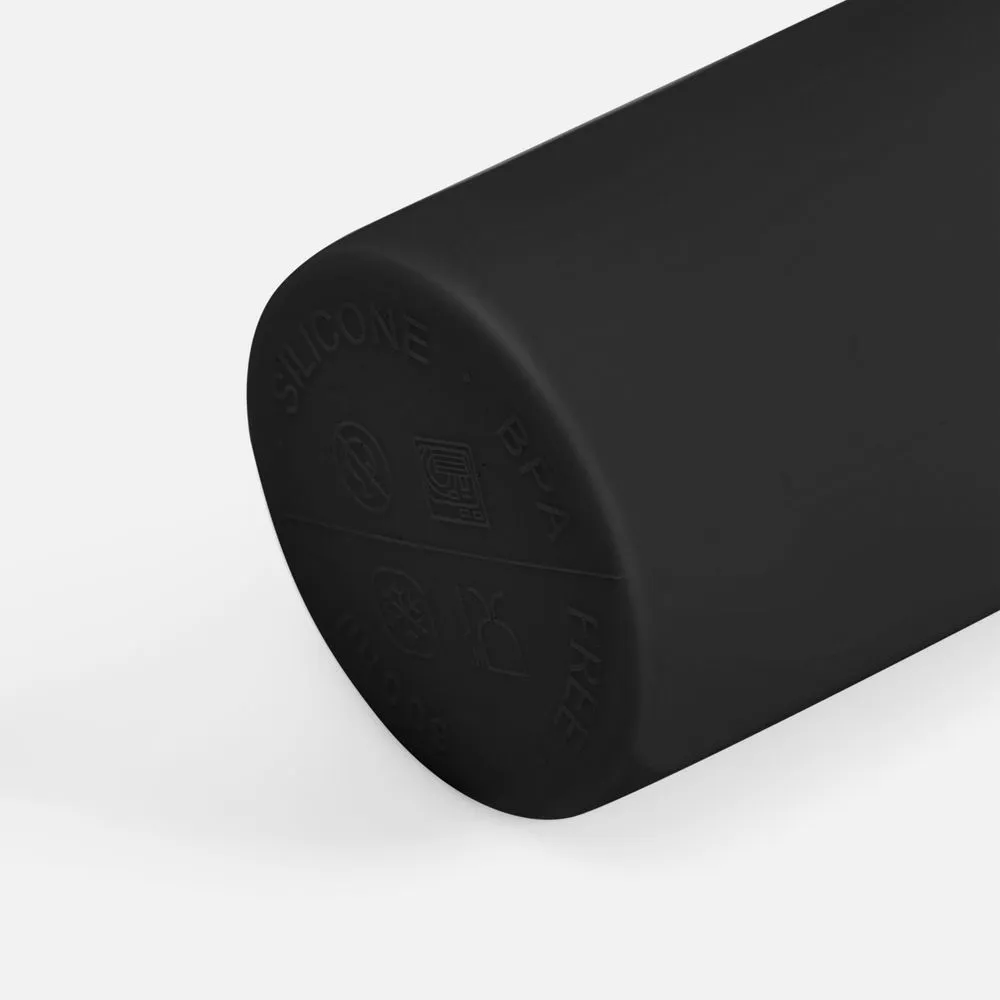 Складная бутылка для воды Langfossen, черная заказать онлайн с вашим дизайном на заказ в Москве и области