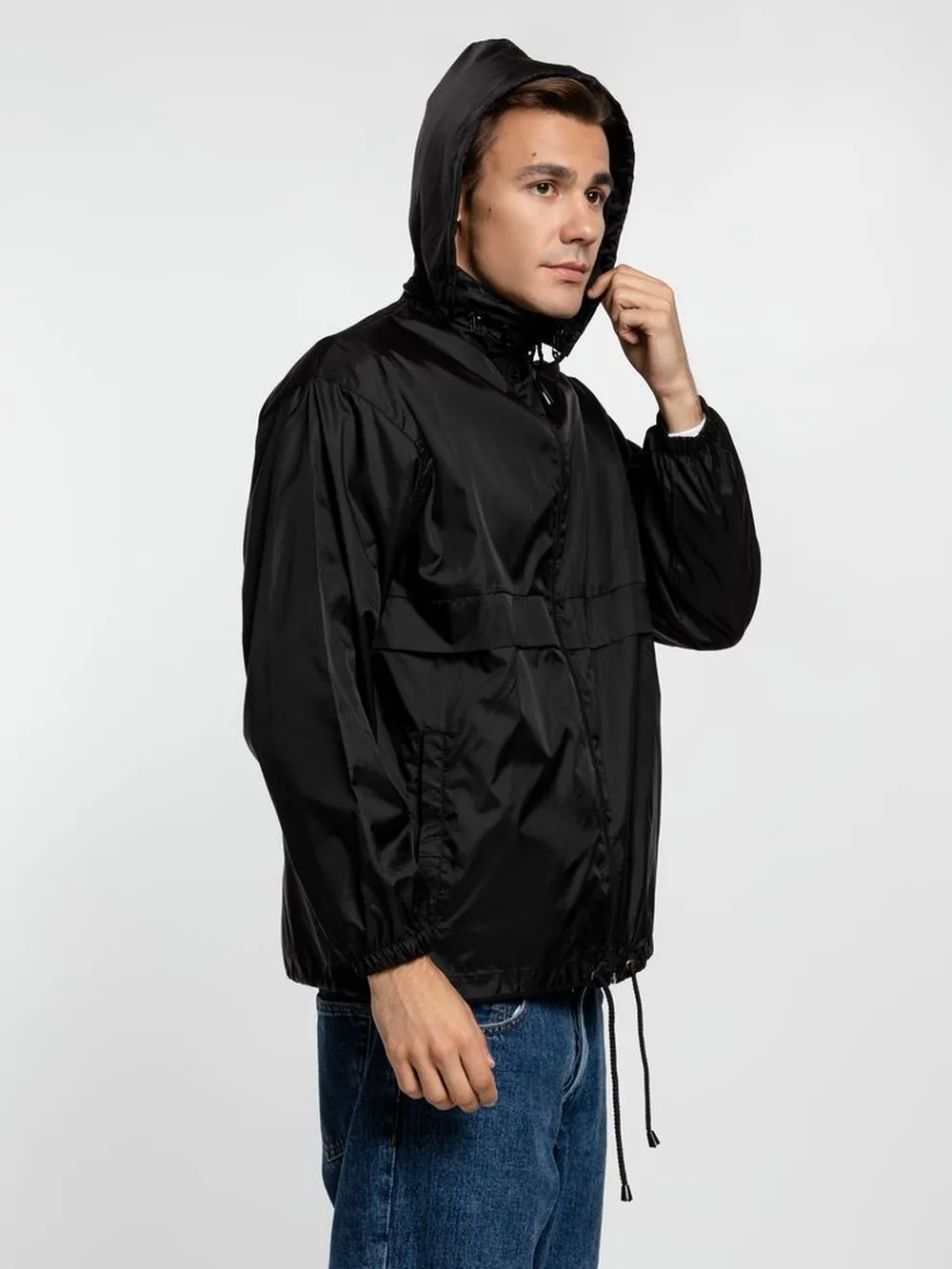 Ветровка из нейлона Surf 210 черная, размер XL заказать онлайн с вашим дизайном на заказ в Москве и области