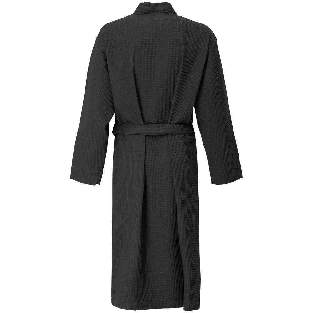 Халат вафельный Kimono, черный, размер XL/XXL заказать онлайн с вашим дизайном на заказ в Москве и области