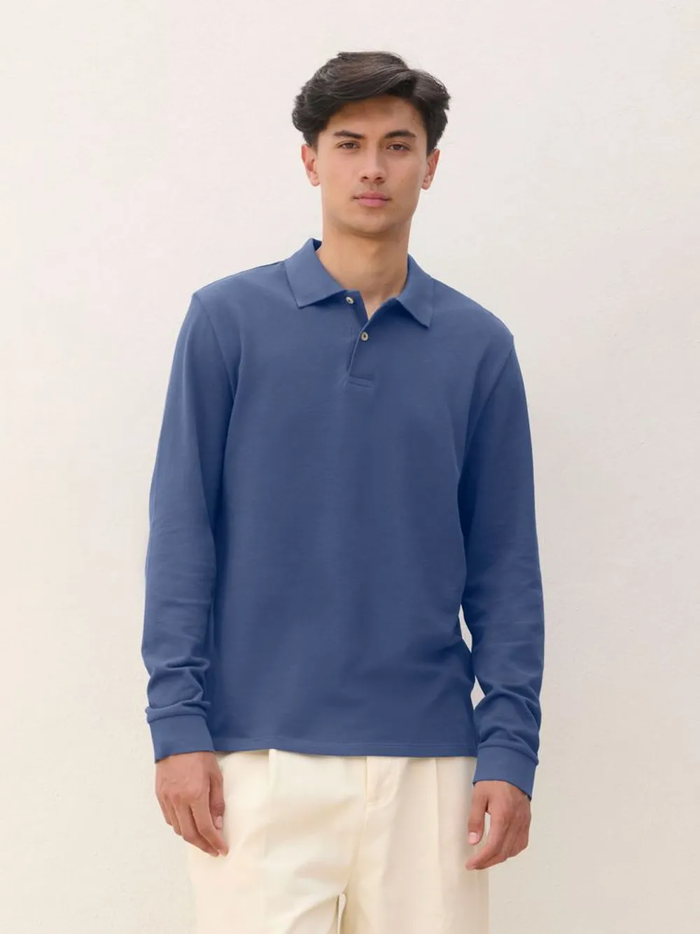 Рубашка поло унисекс с длинным рукавом Pacific LSL, синяя (джинс), размер L заказать онлайн с вашим дизайном на заказ в Москве и области