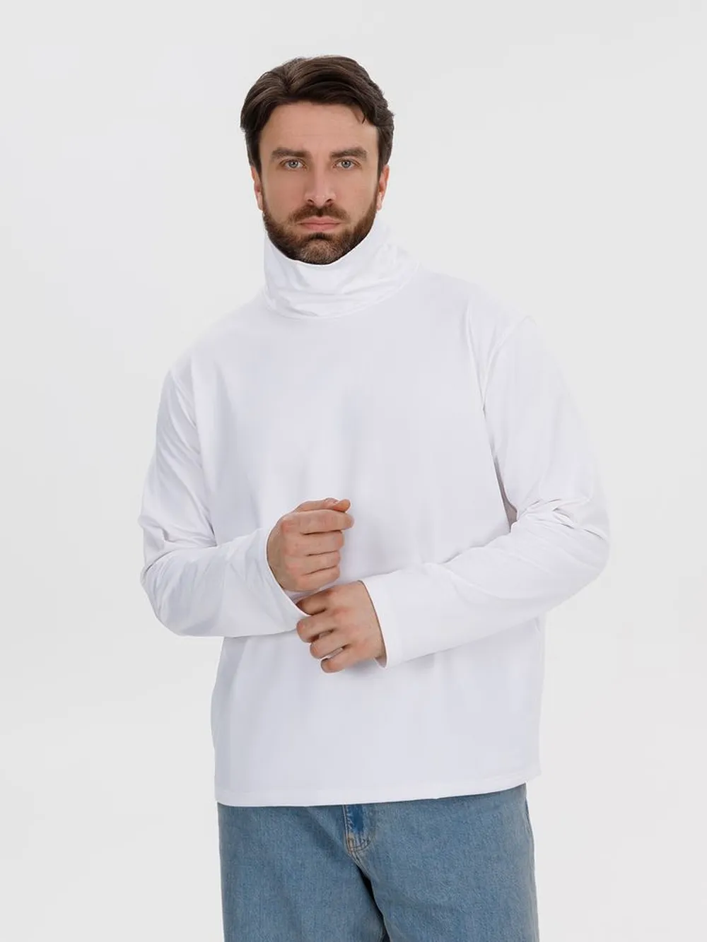 Лонгслив из бифлекса Morfiss, белый, размер M/L заказать онлайн с вашим дизайном на заказ в Москве и области