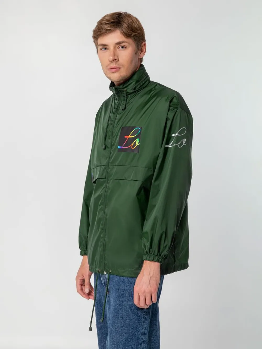Ветровка из нейлона Surf 210 зеленая, размер XL заказать онлайн с вашим дизайном на заказ в Москве и области