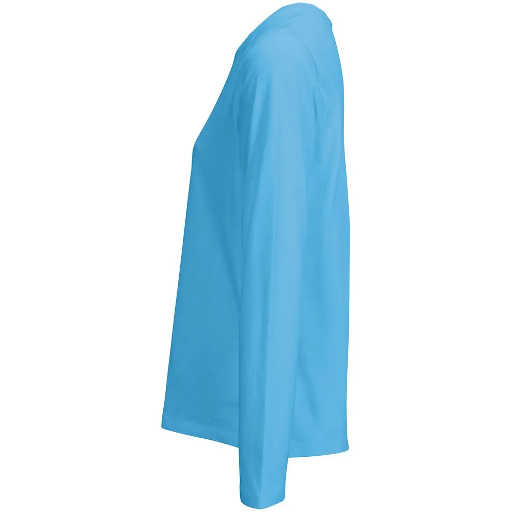 Футболка с длинным рукавом женская Monarch Women, ярко-бирюзовая, размер XS заказать онлайн с вашим дизайном на заказ в Москве и области