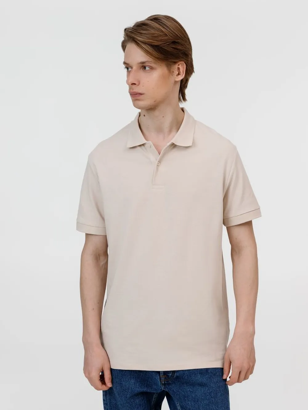 Рубашка поло унисекс Pacific, бежевая (льняная), размер L заказать онлайн с вашим дизайном на заказ в Москве и области