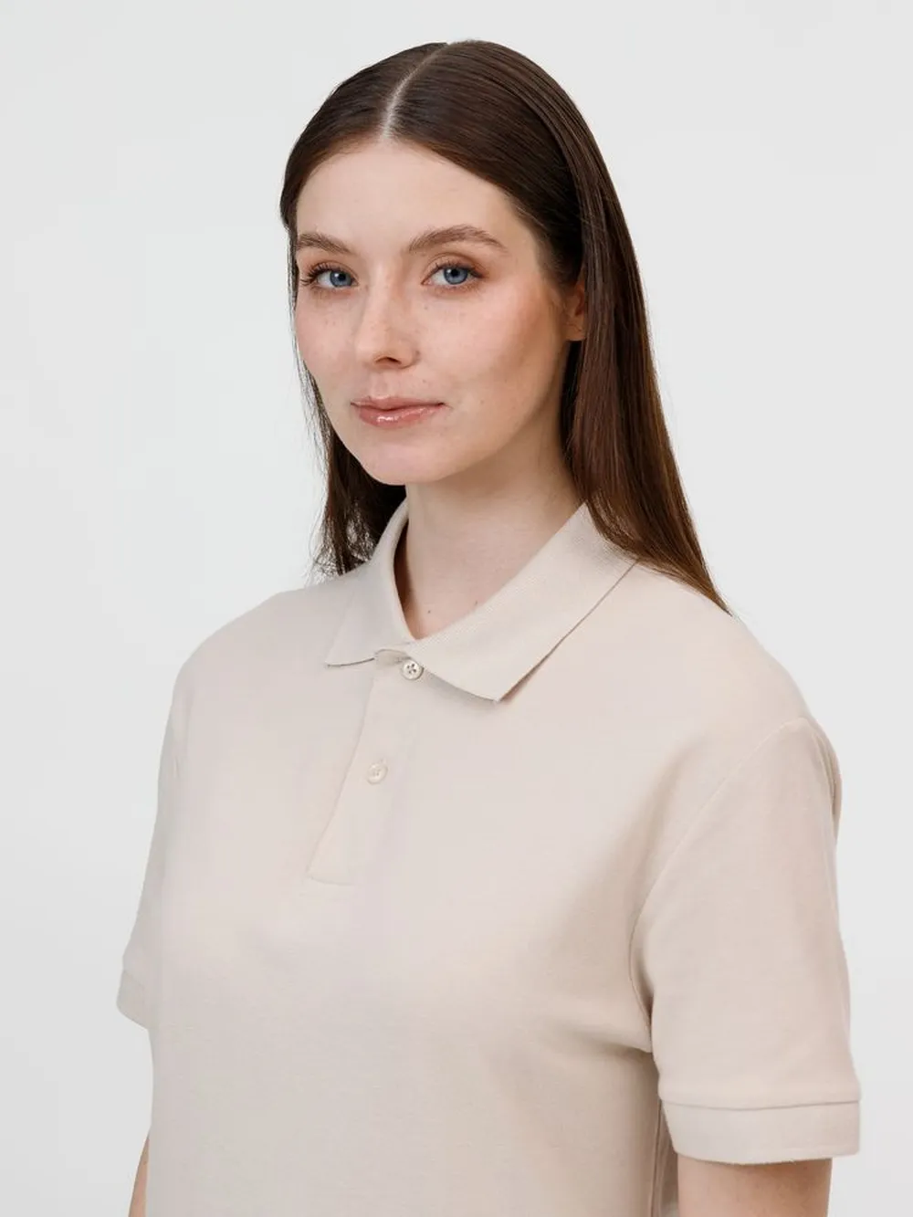 Рубашка поло унисекс Pacific, бежевая (льняная), размер L заказать онлайн с вашим дизайном на заказ в Москве и области