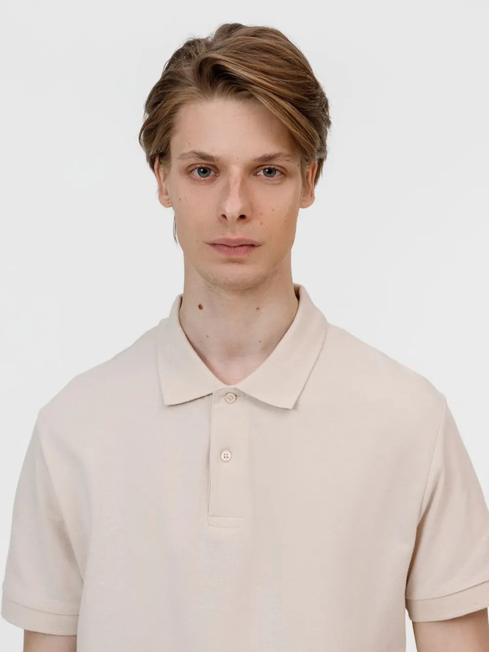 Рубашка поло унисекс Pacific, бежевая (льняная), размер L заказать онлайн с вашим дизайном на заказ в Москве и области