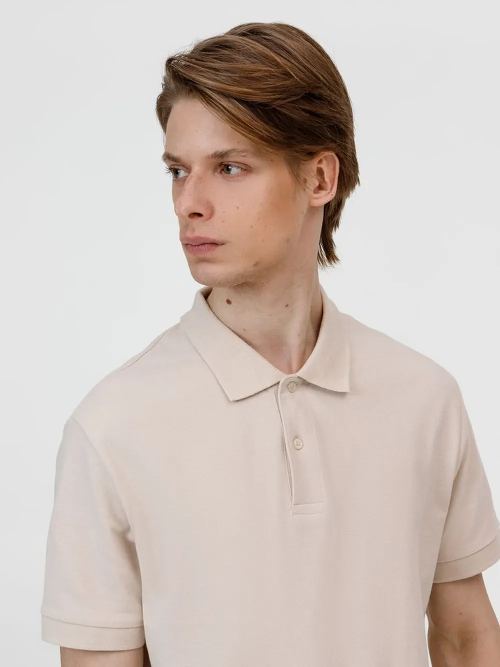 Рубашка поло унисекс Pacific, бежевая (льняная), размер L заказать онлайн с вашим дизайном на заказ в Москве и области