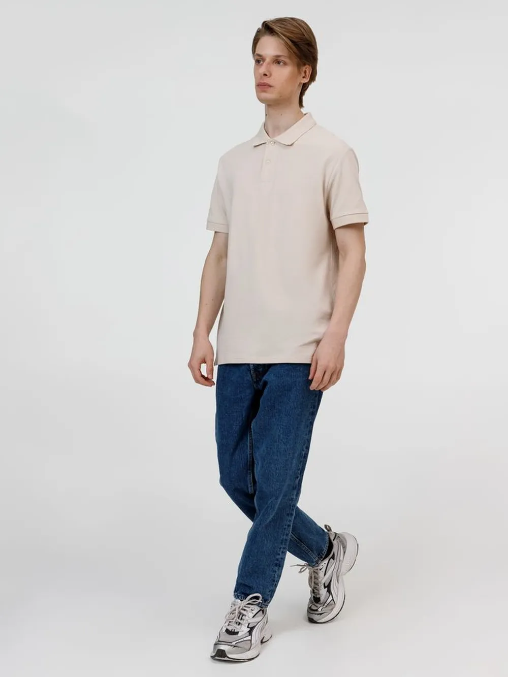 Рубашка поло унисекс Pacific, бежевая (льняная), размер L заказать онлайн с вашим дизайном на заказ в Москве и области