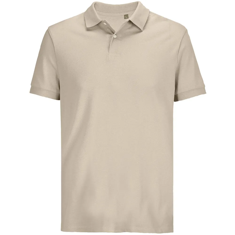 Рубашка поло унисекс Pacific, бежевая (льняная), размер L заказать онлайн с вашим дизайном на заказ в Москве и области