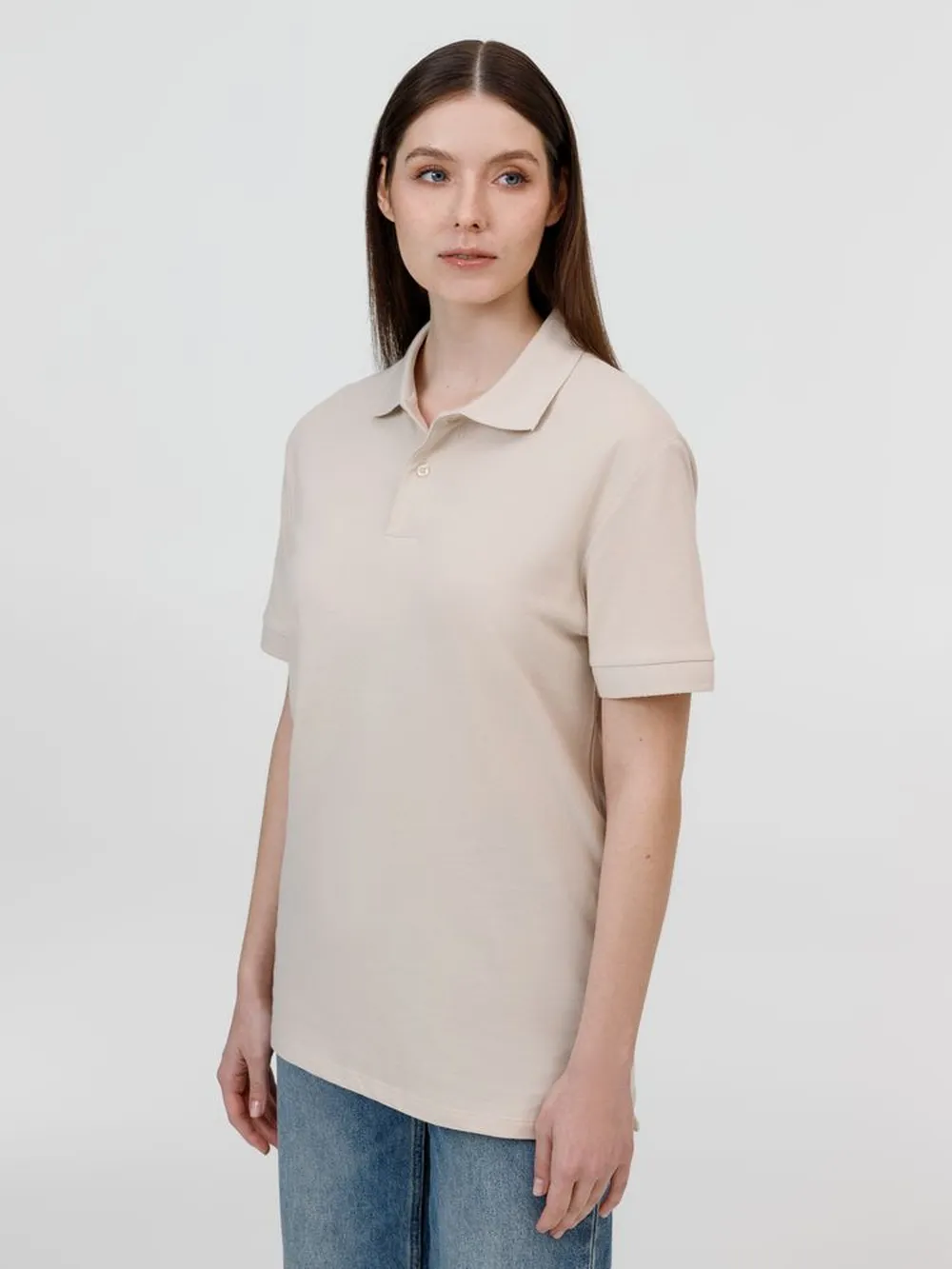 Рубашка поло унисекс Pacific, бежевая (льняная), размер L заказать онлайн с вашим дизайном на заказ в Москве и области