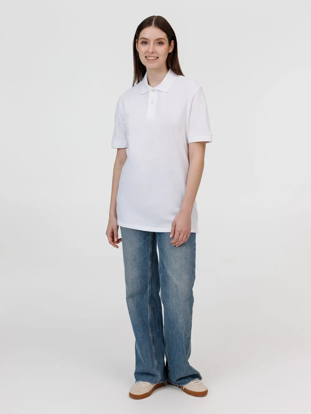 Рубашка поло унисекс Pacific, белая, размер S заказать онлайн с вашим дизайном на заказ в Москве и области