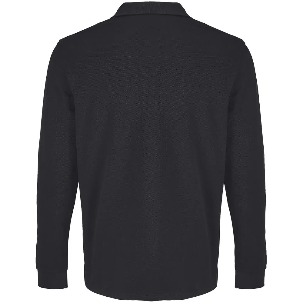 Рубашка поло унисекс с длинным рукавом Pacific LSL, черная, размер M заказать онлайн с вашим дизайном на заказ в Москве и области