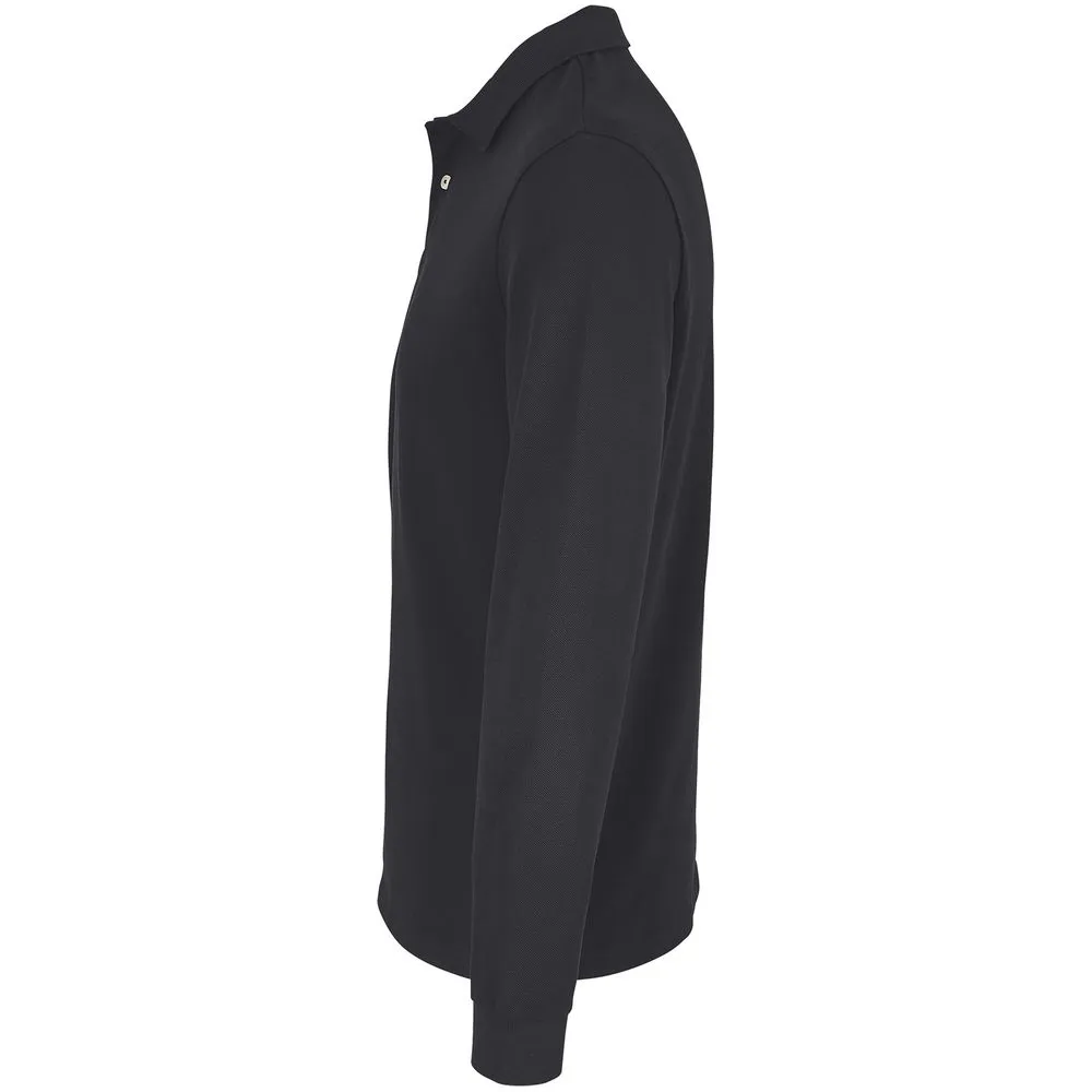 Рубашка поло унисекс с длинным рукавом Pacific LSL, черная, размер M заказать онлайн с вашим дизайном на заказ в Москве и области