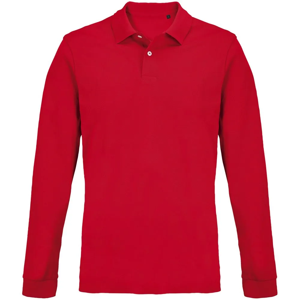 Рубашка поло унисекс с длинным рукавом Pacific LSL, красная, размер XL заказать онлайн с вашим дизайном на заказ в Москве и области