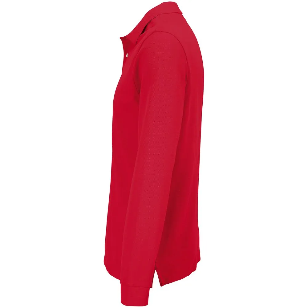 Рубашка поло унисекс с длинным рукавом Pacific LSL, красная, размер XL заказать онлайн с вашим дизайном на заказ в Москве и области