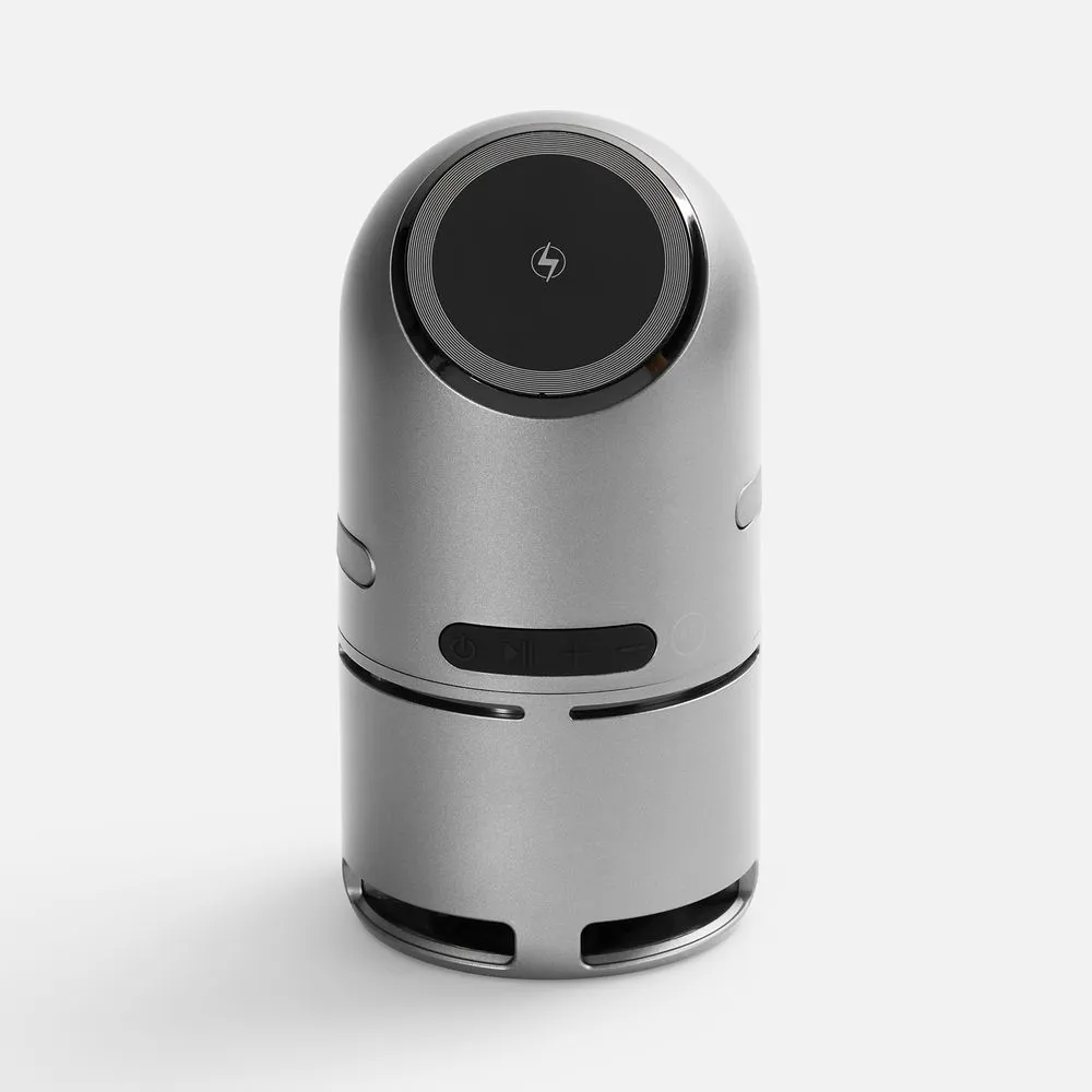 Bluetooth-колонка с беспроводной зарядкой Droid, серая заказать онлайн с вашим дизайном на заказ в Москве и области