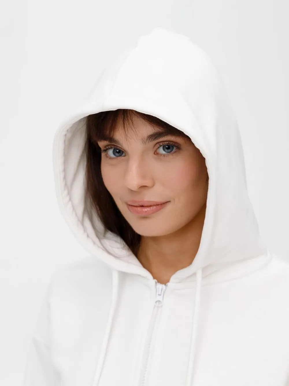 Толстовка унисекс оверсайз на молнии Zippy Terry, белая, размер XL/XXL заказать онлайн с вашим дизайном на заказ в Москве и области