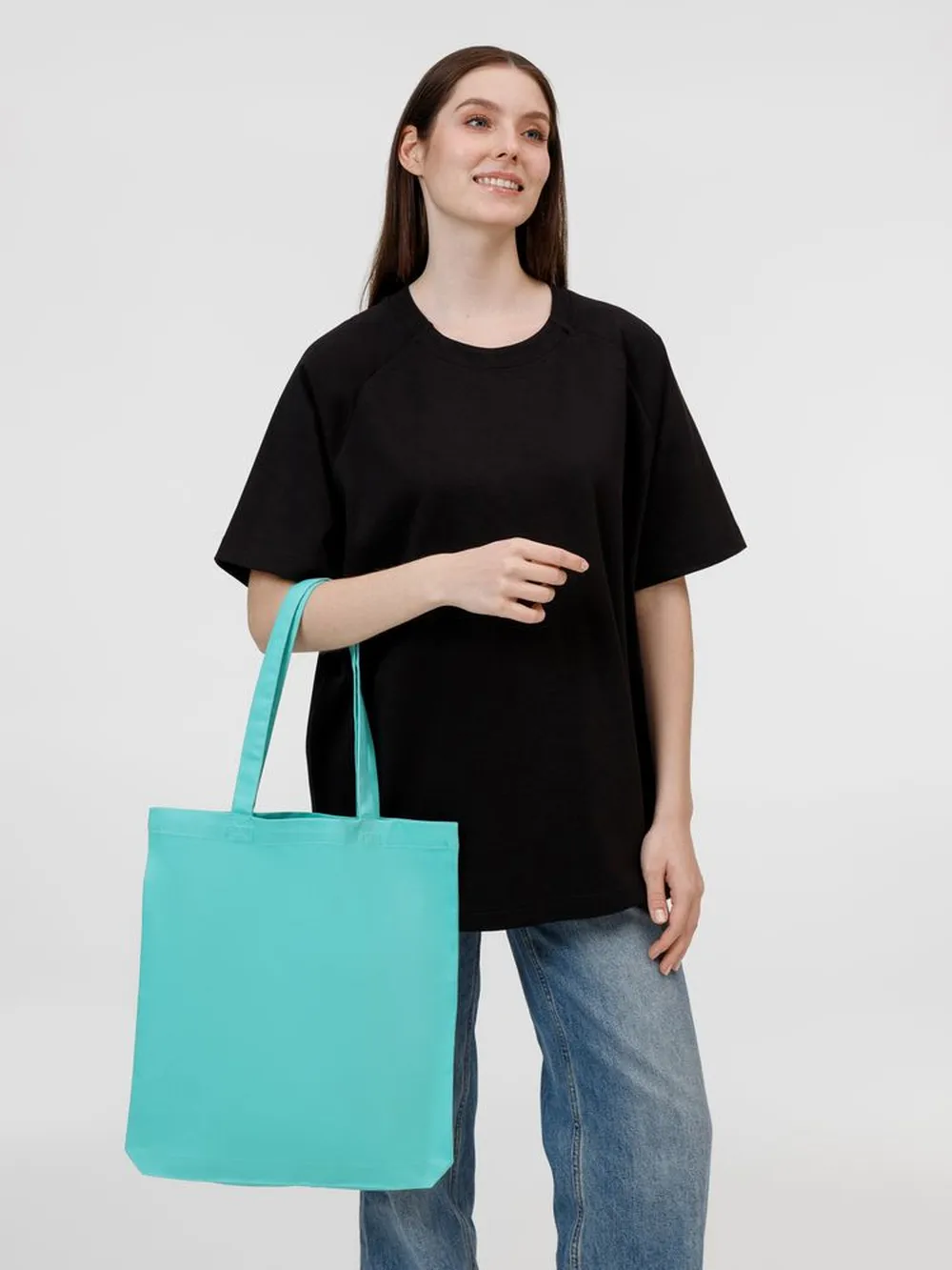 Холщовая сумка Avoska, бирюзовая заказать онлайн с вашим дизайном на заказ в Москве и области