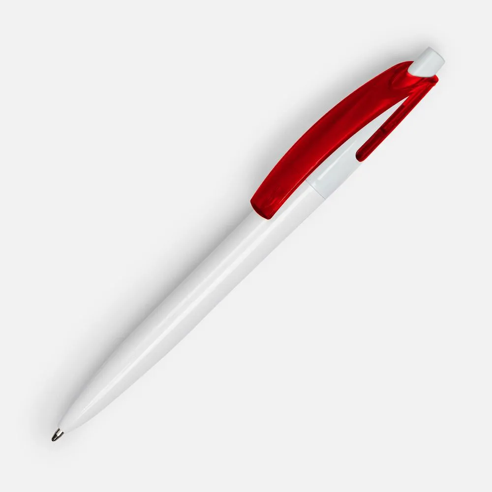 Ручка шариковая Bento, белая с красным заказать онлайн с вашим дизайном на заказ в Москве и области
