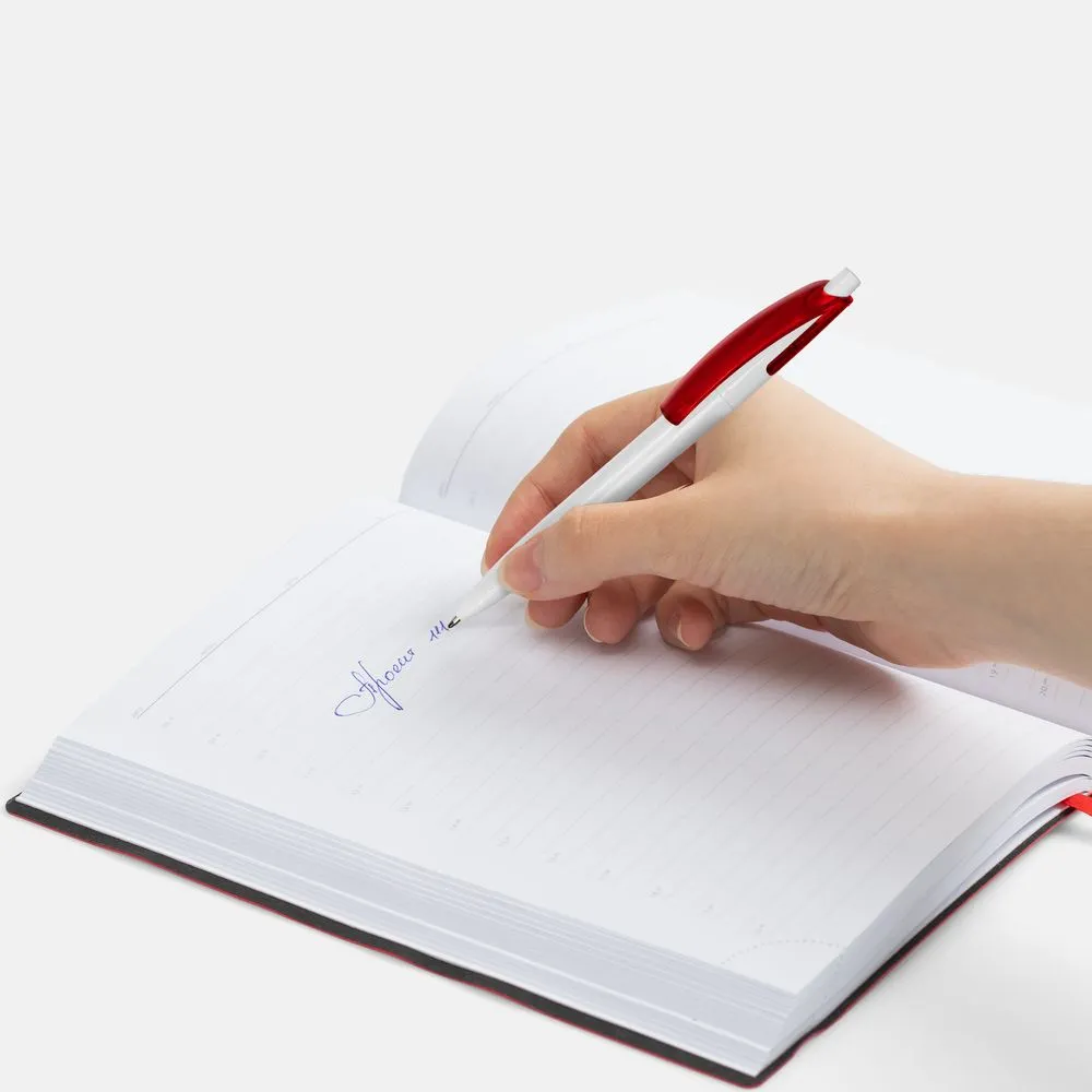 Ручка шариковая Bento, белая с красным заказать онлайн с вашим дизайном на заказ в Москве и области