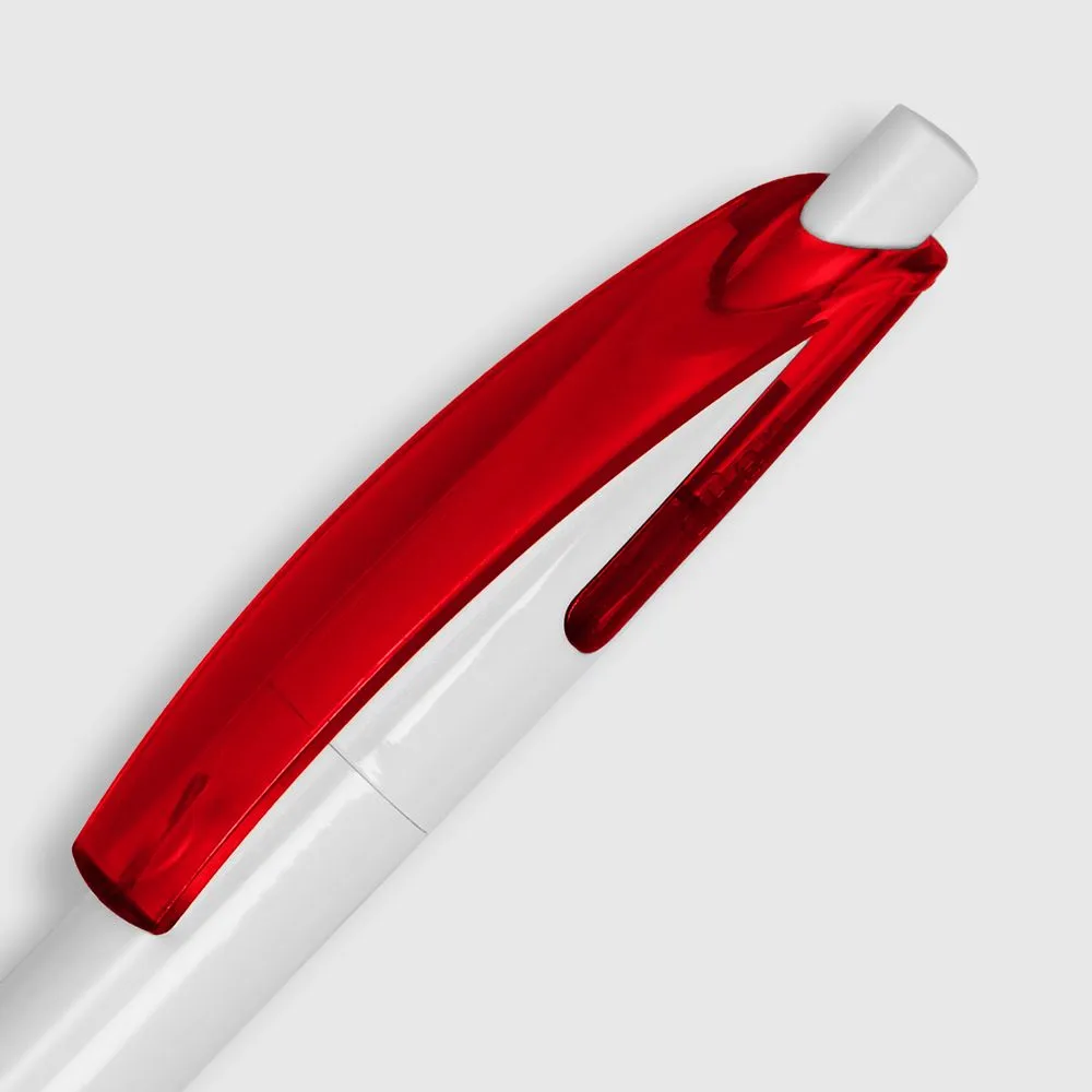 Ручка шариковая Bento, белая с красным заказать онлайн с вашим дизайном на заказ в Москве и области