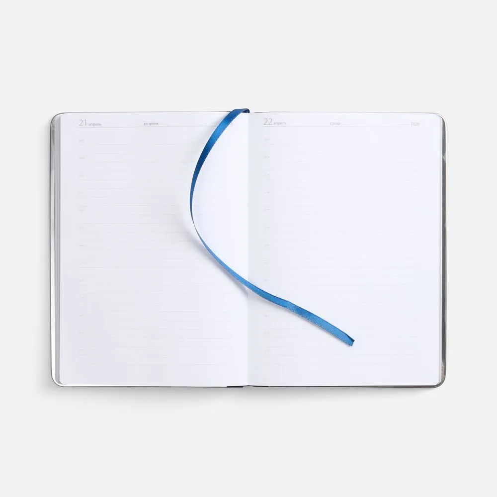 Ежедневник Metal Frame на заказ, датированный, синий заказать онлайн с вашим дизайном на заказ в Москве и области