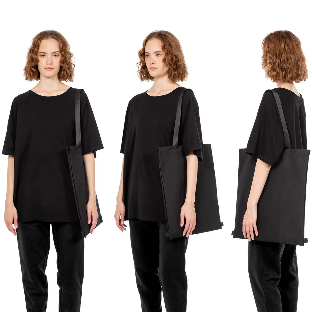 Шопер B3, черный с черными ручками заказать онлайн с вашим дизайном на заказ в Москве и области