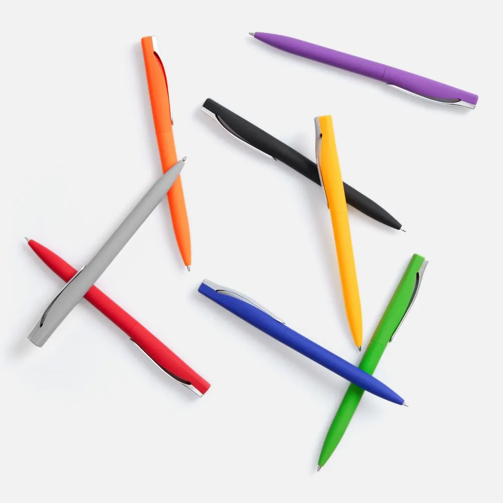 Ручка шариковая Pin Soft Touch, ver.2, фиолетовая заказать онлайн с вашим дизайном на заказ в Москве и области