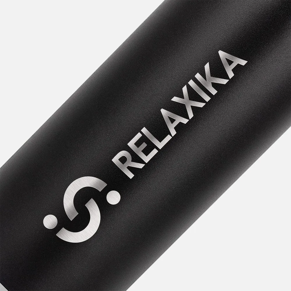 Термос Relaxika 750 со стикерпаком, черный заказать онлайн с вашим дизайном на заказ в Москве и области