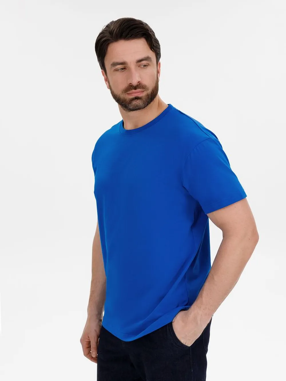 Футболка унисекс T-Bolka 180, синяя заказать онлайн с вашим дизайном на заказ в Москве и области