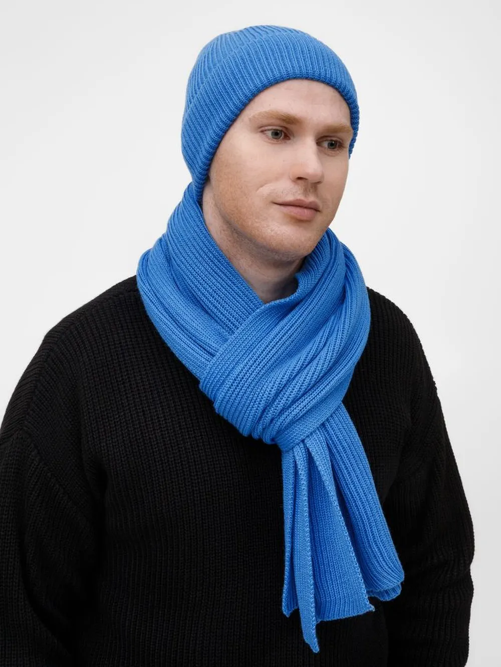 Шарф Nobilis Mono, синий (аква) заказать онлайн с вашим дизайном на заказ в Москве и области