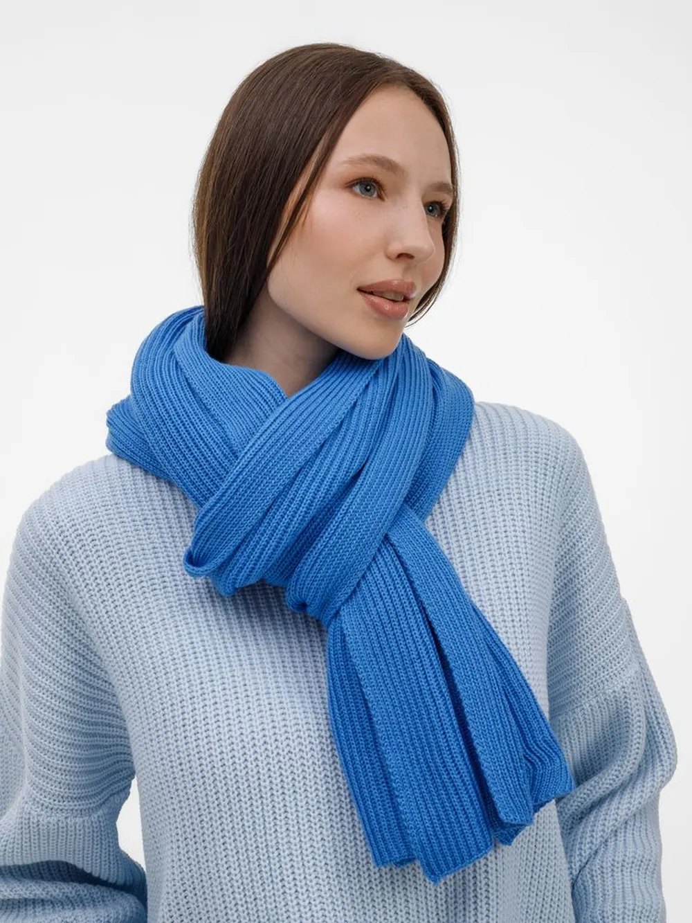 Шарф Nobilis Mono, синий (аква) заказать онлайн с вашим дизайном на заказ в Москве и области
