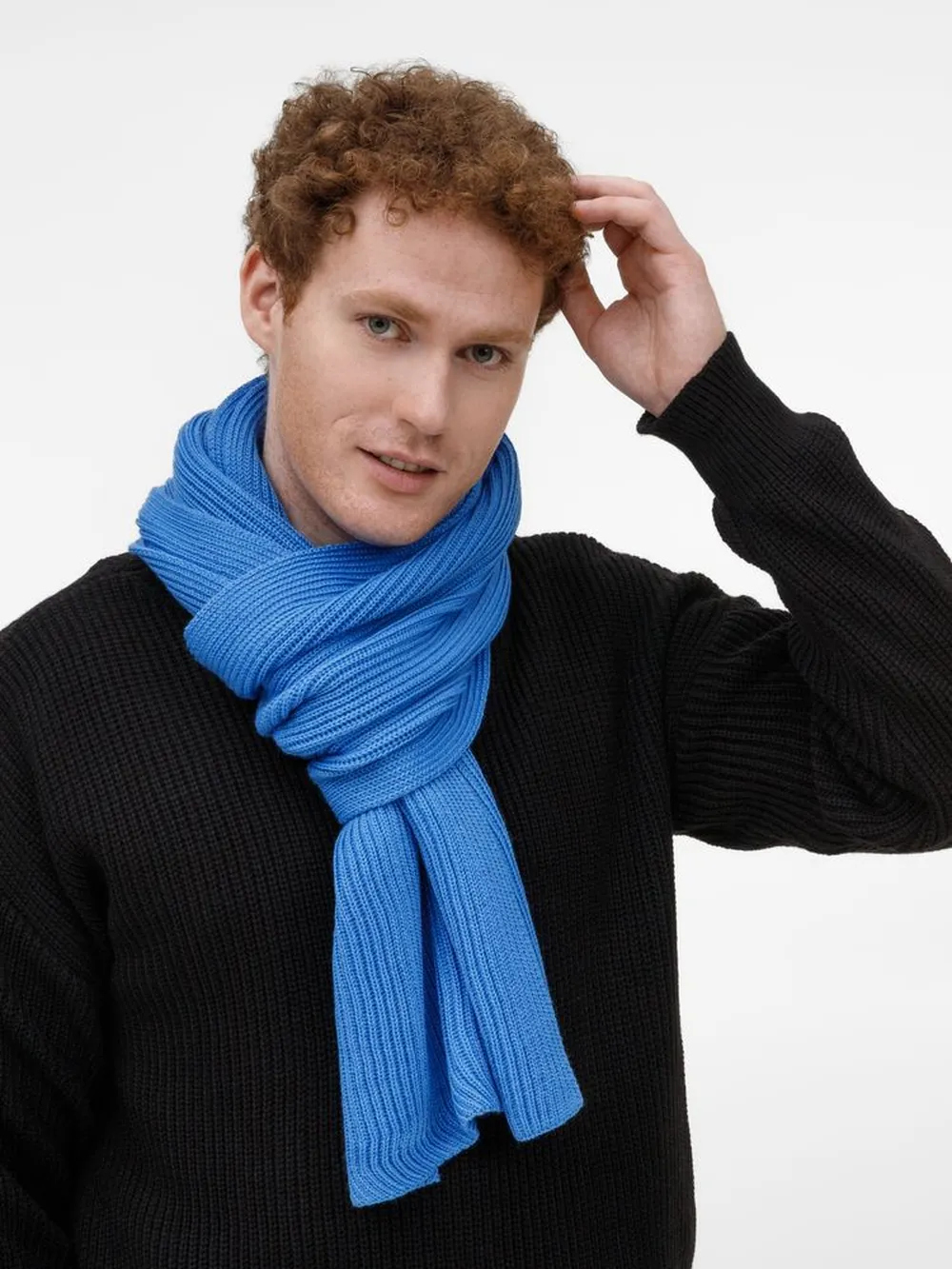 Шарф Nobilis Mono, синий (аква) заказать онлайн с вашим дизайном на заказ в Москве и области