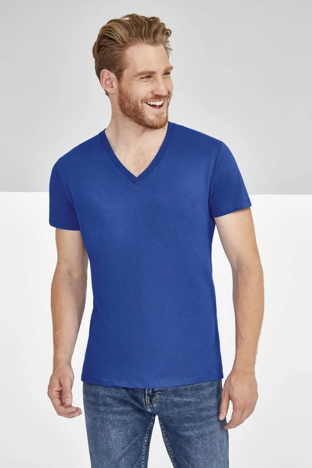 Футболка мужская с глубоким V-обр. вырезом Master 150, хаки, размер S заказать онлайн с вашим дизайном на заказ в Москве и области