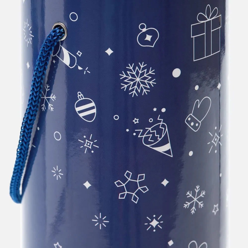 Тубус для бутылки Snowlace, синий заказать онлайн с вашим дизайном на заказ в Москве и области