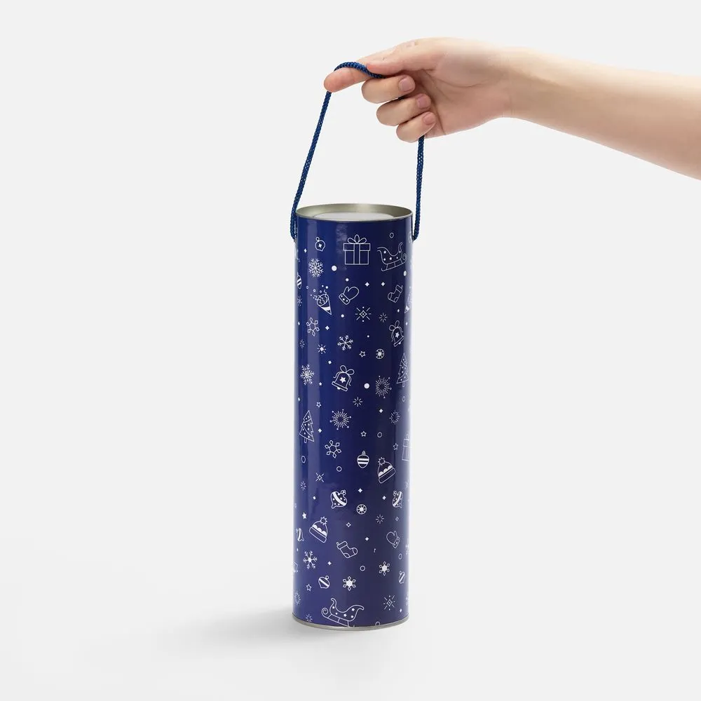 Тубус для бутылки Snowlace, синий заказать онлайн с вашим дизайном на заказ в Москве и области