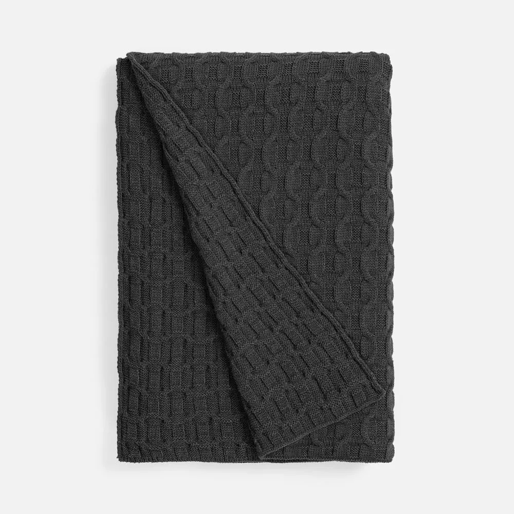 Плед Braidera, темно-серый меланж (асфальт) заказать онлайн с вашим дизайном на заказ в Москве и области