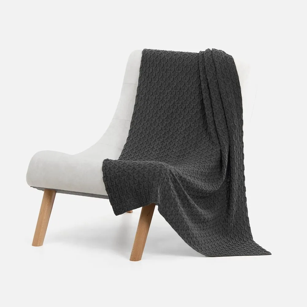 Плед Braidera, темно-серый меланж (асфальт) заказать онлайн с вашим дизайном на заказ в Москве и области