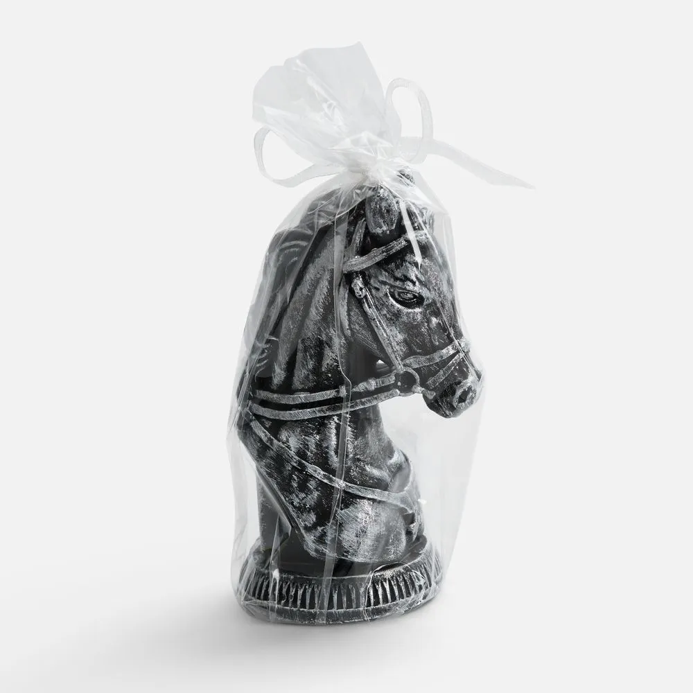 Свеча фигурная «Бюст лошади», серебристая заказать онлайн с вашим дизайном на заказ в Москве и области