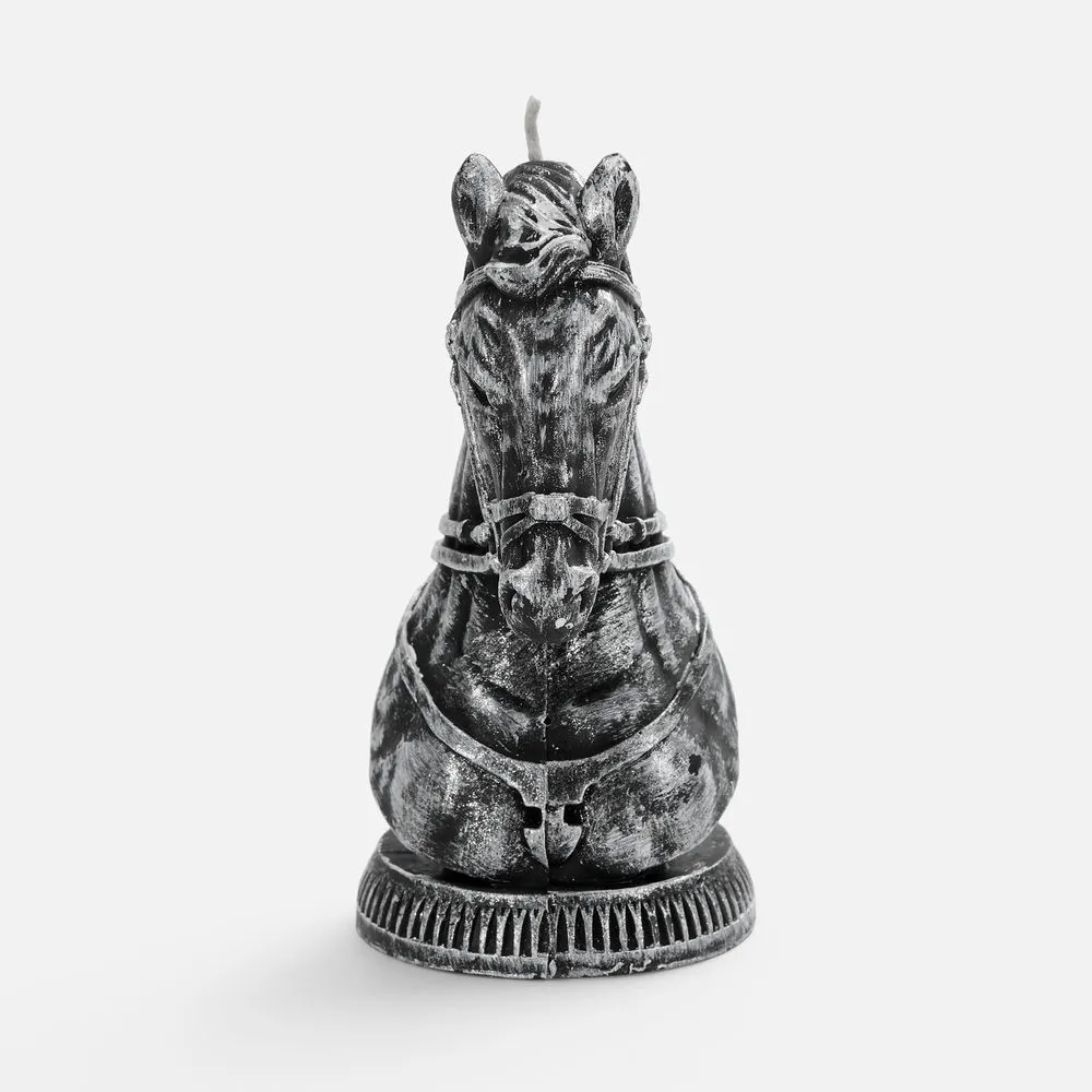 Свеча фигурная «Бюст лошади», серебристая заказать онлайн с вашим дизайном на заказ в Москве и области