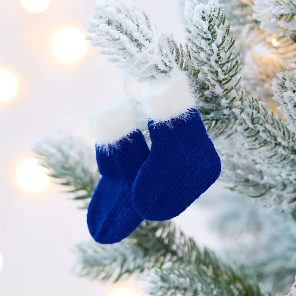 Подвеска на елку «Вьюжка», носочки, синяя заказать онлайн с вашим дизайном на заказ в Москве и области