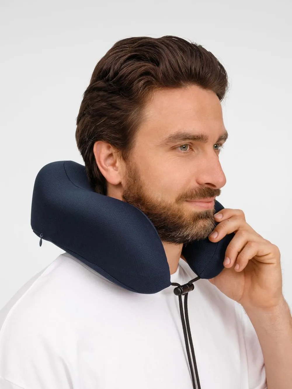 Дорожная подушка Somna, синяя заказать онлайн с вашим дизайном на заказ в Москве и области